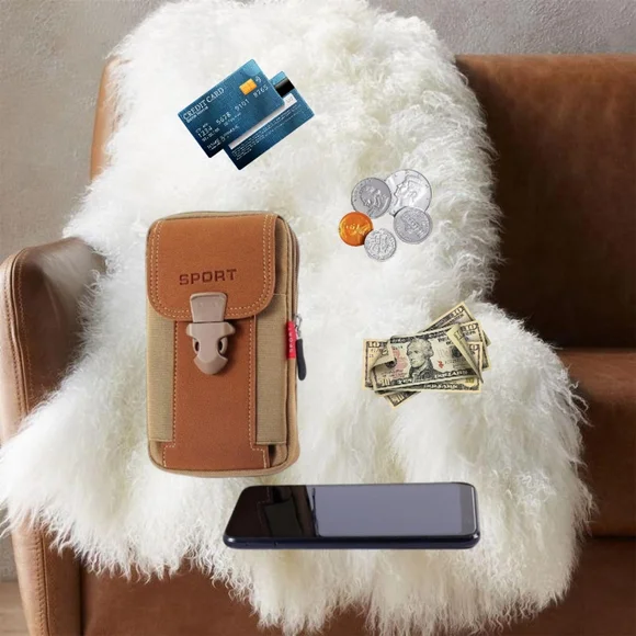 👣4/$20. Tactical Cell Phone Holster for Belt with 2 Zippered Compartments - Picture 3 of 9